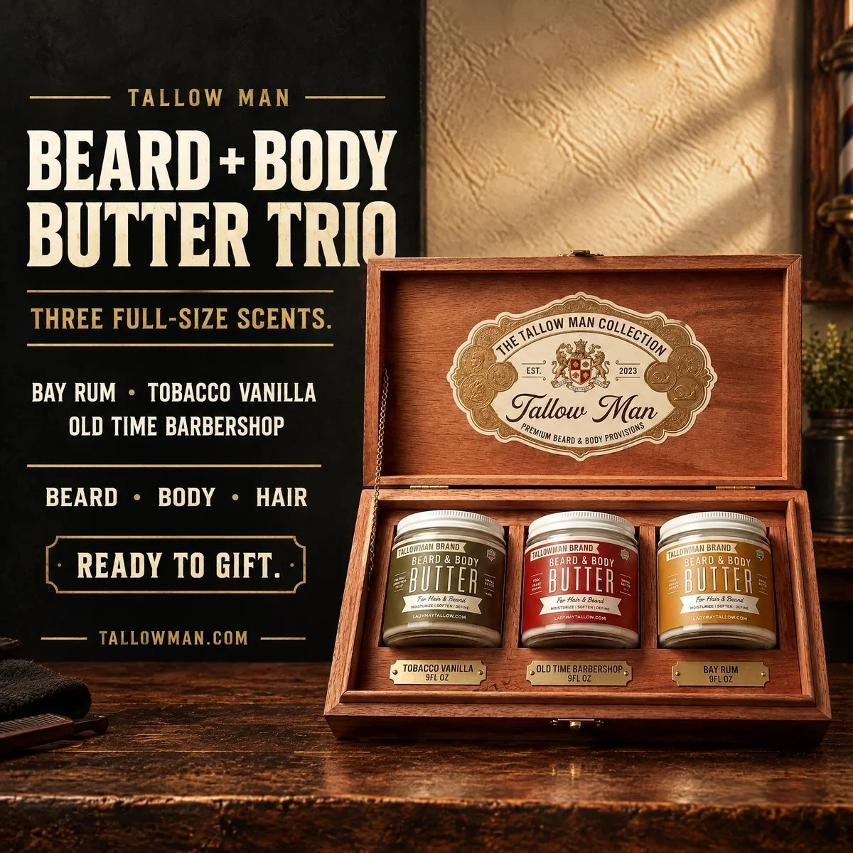 Beard + Body Butter Trio